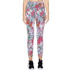 Flower Bloom Blossom Botanical Color Colorful Colour Element Digital Floral Floral Pattern Pocket Leggings 