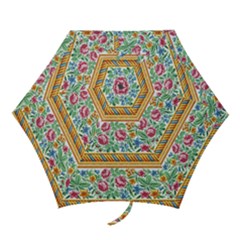 Flower Pattern Art Vintage Blooming Blossom Botanical Nature Famous Mini Folding Umbrellas