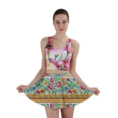 Flower Pattern Art Vintage Blooming Blossom Botanical Nature Famous Mini Skirt