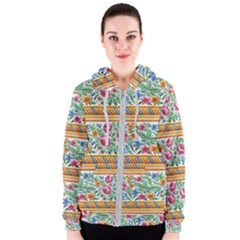 Flower Pattern Art Vintage Blooming Blossom Botanical Nature Famous Women s Zipper Hoodie