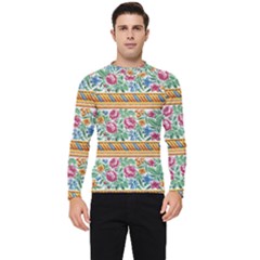 Flower Pattern Art Vintage Blooming Blossom Botanical Nature Famous Men s Long Sleeve Rash Guard