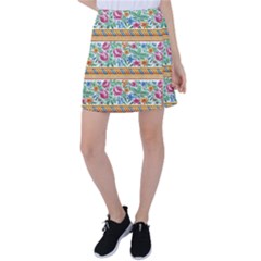 Flower Pattern Art Vintage Blooming Blossom Botanical Nature Famous Tennis Skirt