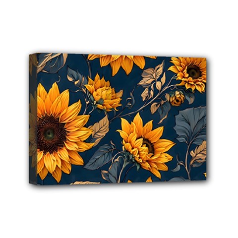 Flowers Pattern Spring Bloom Blossom Rose Nature Flora Floral Plant Mini Canvas 7  X 5  (stretched)