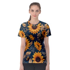 Flowers Pattern Spring Bloom Blossom Rose Nature Flora Floral Plant Women s Sport Mesh T-shirt