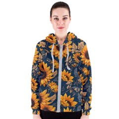 Flowers Pattern Spring Bloom Blossom Rose Nature Flora Floral Plant Women s Zipper Hoodie