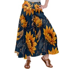 Flowers Pattern Spring Bloom Blossom Rose Nature Flora Floral Plant Women s Satin Palazzo Pants