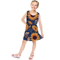 Flowers Pattern Spring Bloom Blossom Rose Nature Flora Floral Plant Kids  Tunic Dress