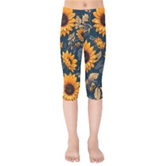 Flowers Pattern Spring Bloom Blossom Rose Nature Flora Floral Plant Kids  Capri Leggings 