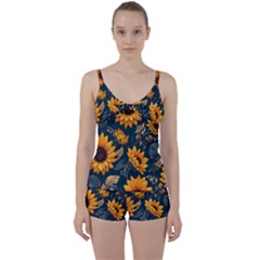 Flowers Pattern Spring Bloom Blossom Rose Nature Flora Floral Plant Tie Front Two Piece Tankini