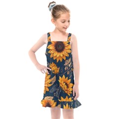 Flowers Pattern Spring Bloom Blossom Rose Nature Flora Floral Plant Kids  Overall Dress by Maspions