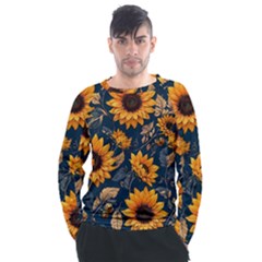 Flowers Pattern Spring Bloom Blossom Rose Nature Flora Floral Plant Men s Long Sleeve Raglan T-shirt