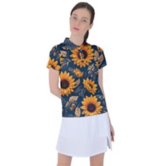 Flowers Pattern Spring Bloom Blossom Rose Nature Flora Floral Plant Women s Polo T-shirt