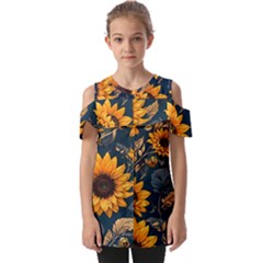 Flowers Pattern Spring Bloom Blossom Rose Nature Flora Floral Plant Fold Over Open Sleeve Top