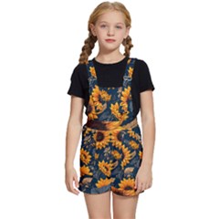 Flowers Pattern Spring Bloom Blossom Rose Nature Flora Floral Plant Kids  Short Overalls