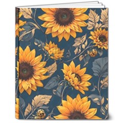 Flowers Pattern Spring Bloom Blossom Rose Nature Flora Floral Plant 8  X 10  Softcover Notebook by Maspions