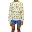 Seamless Pattern Musical Note Doodle Symbol Kids  Long Sleeve Swimwear View1