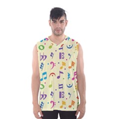 Seamless Pattern Musical Note Doodle Symbol Men s Basketball Tank Top by Apen