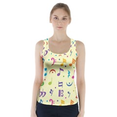 Seamless Pattern Musical Note Doodle Symbol Racer Back Sports Top by Apen