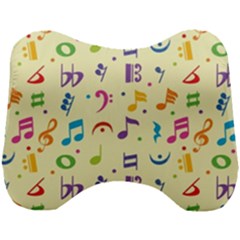 Seamless Pattern Musical Note Doodle Symbol Head Support Cushion by Apen