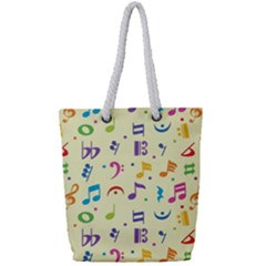 Seamless Pattern Musical Note Doodle Symbol Full Print Rope Handle Tote (small) by Apen