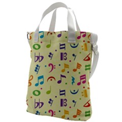 Seamless Pattern Musical Note Doodle Symbol Canvas Messenger Bag by Apen