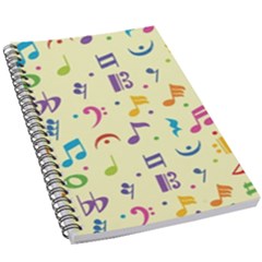 Seamless Pattern Musical Note Doodle Symbol 5 5  X 8 5  Notebook by Apen