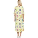 Seamless Pattern Musical Note Doodle Symbol Bow Sleeve Chiffon Midi Dress View4