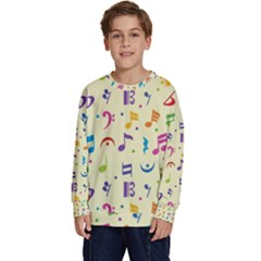 Seamless Pattern Musical Note Doodle Symbol Kids  Crewneck Sweatshirt by Apen