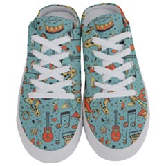 Seamless Pattern Musical Instruments Notes Headphones Player Half Slippers