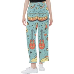 Seamless Pattern Musical Instruments Notes Headphones Player Women s Pants  by Apen