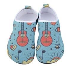 Seamless Pattern Musical Instruments Notes Headphones Player Women s Sock-style Water Shoes by Apen