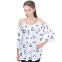 Memphis Pattern Flutter Sleeve T-Shirt  View1