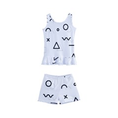 Memphis Pattern Kids  Boyleg Swimsuit