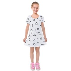 Memphis Pattern Kids  Short Sleeve Velvet Dress by Apen