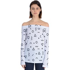 Memphis Pattern Off Shoulder Long Sleeve Top by Apen