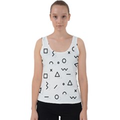 Memphis Pattern Velvet Tank Top by Apen