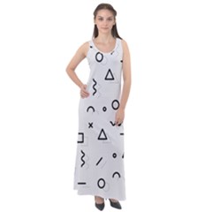 Memphis Pattern Sleeveless Velour Maxi Dress by Apen