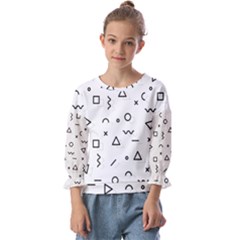 Memphis Pattern Kids  Cuff Sleeve Top