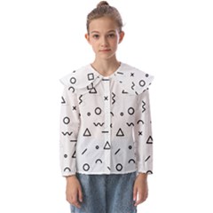 Memphis Pattern Kids  Peter Pan Collar Blouse by Apen