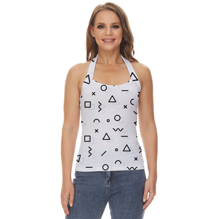 Memphis Pattern Basic Halter Top