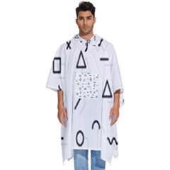 Memphis Pattern Men s Hooded Rain Ponchos