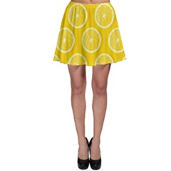 Lemon Fruits Slice Seamless Pattern Skater Skirt by Apen