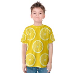 Lemon Fruits Slice Seamless Pattern Kids  Cotton T-shirt