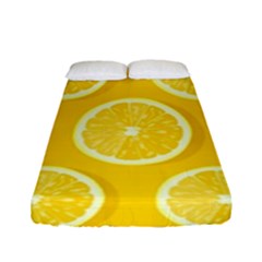 Lemon Fruits Slice Seamless Pattern Fitted Sheet (full/ Double Size) by Apen