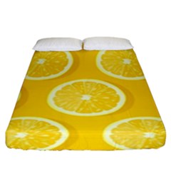 Lemon Fruits Slice Seamless Pattern Fitted Sheet (king Size) by Apen