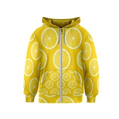 Lemon Fruits Slice Seamless Pattern Kids  Zipper Hoodie