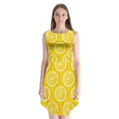 Lemon Fruits Slice Seamless Pattern Sleeveless Chiffon Dress   by Apen