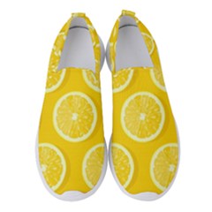 Lemon Fruits Slice Seamless Pattern Women s Slip On Sneakers by Apen