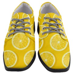 Lemon Fruits Slice Seamless Pattern Women Heeled Oxford Shoes by Apen