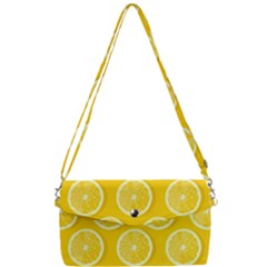 Lemon Fruits Slice Seamless Pattern Removable Strap Clutch Bag by Apen